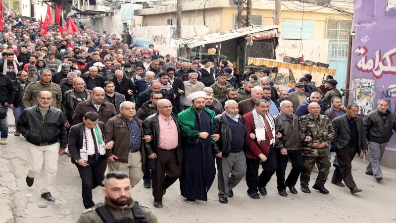 مسيرة "الجبهة الديمقراطية" في الشمال تأكيدًا للثوابت والتضامن مع فنزويلا